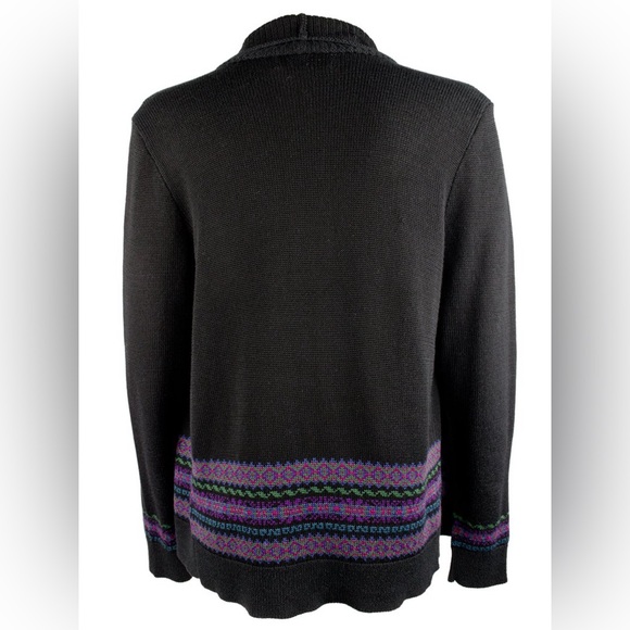 LAUREN Ralph Lauren Fair Isle Cotton-Blend Cardigan Size Medium. - Picture 4 of 10